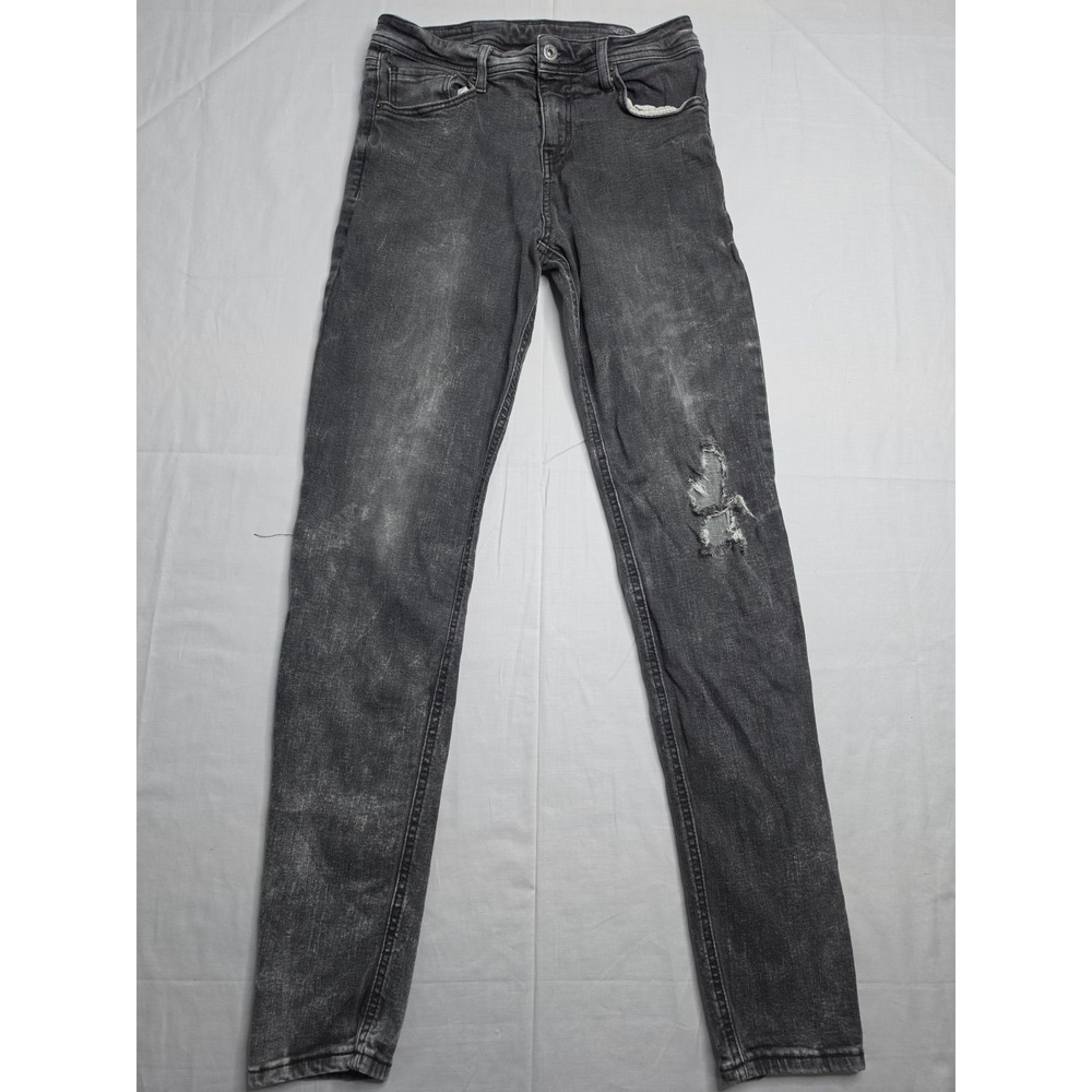 Koaj Basic Jeans Women's 29 Dark Gray Denim Distressed Skinny Leg Streetwear